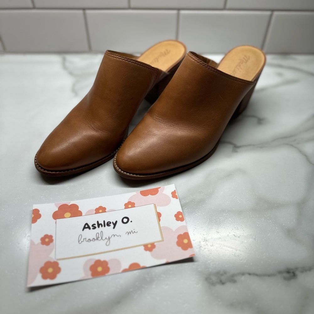 Madewell Brown Leather Harper Mules